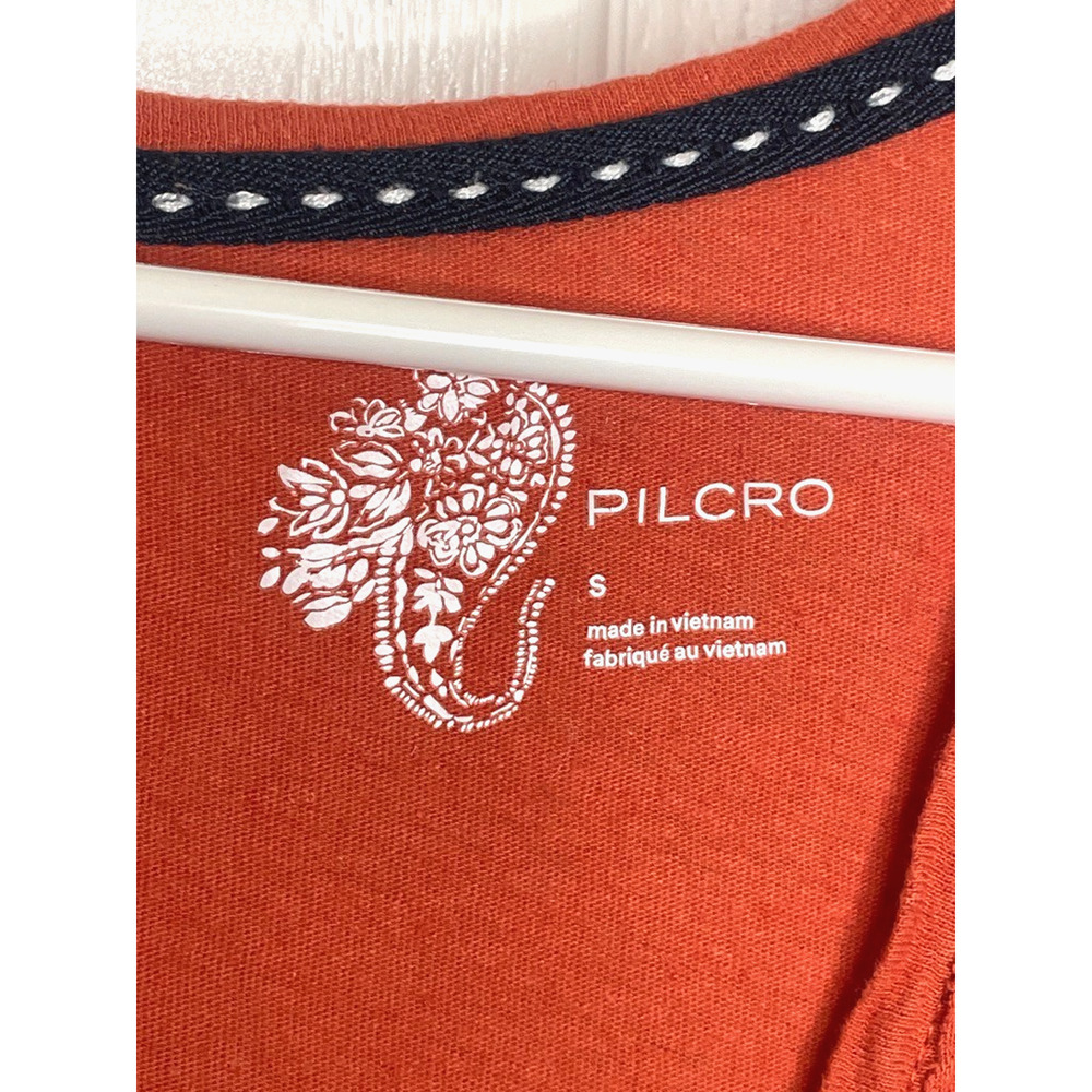 Anthropologie Pilcro Linen Blend Knit Henley Top Sz S Long Sleeve Ruching Boho - Picture 5 of 13